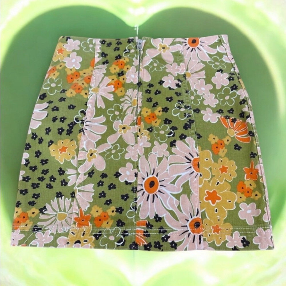 Free Prople Floral Green Skirt